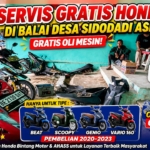Servis Gratis Honda di Balai Desa Sidodadi Asri Digelar