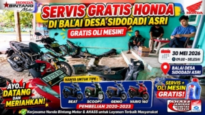 Servis Gratis Honda di Balai Desa Sidodadi Asri Digelar