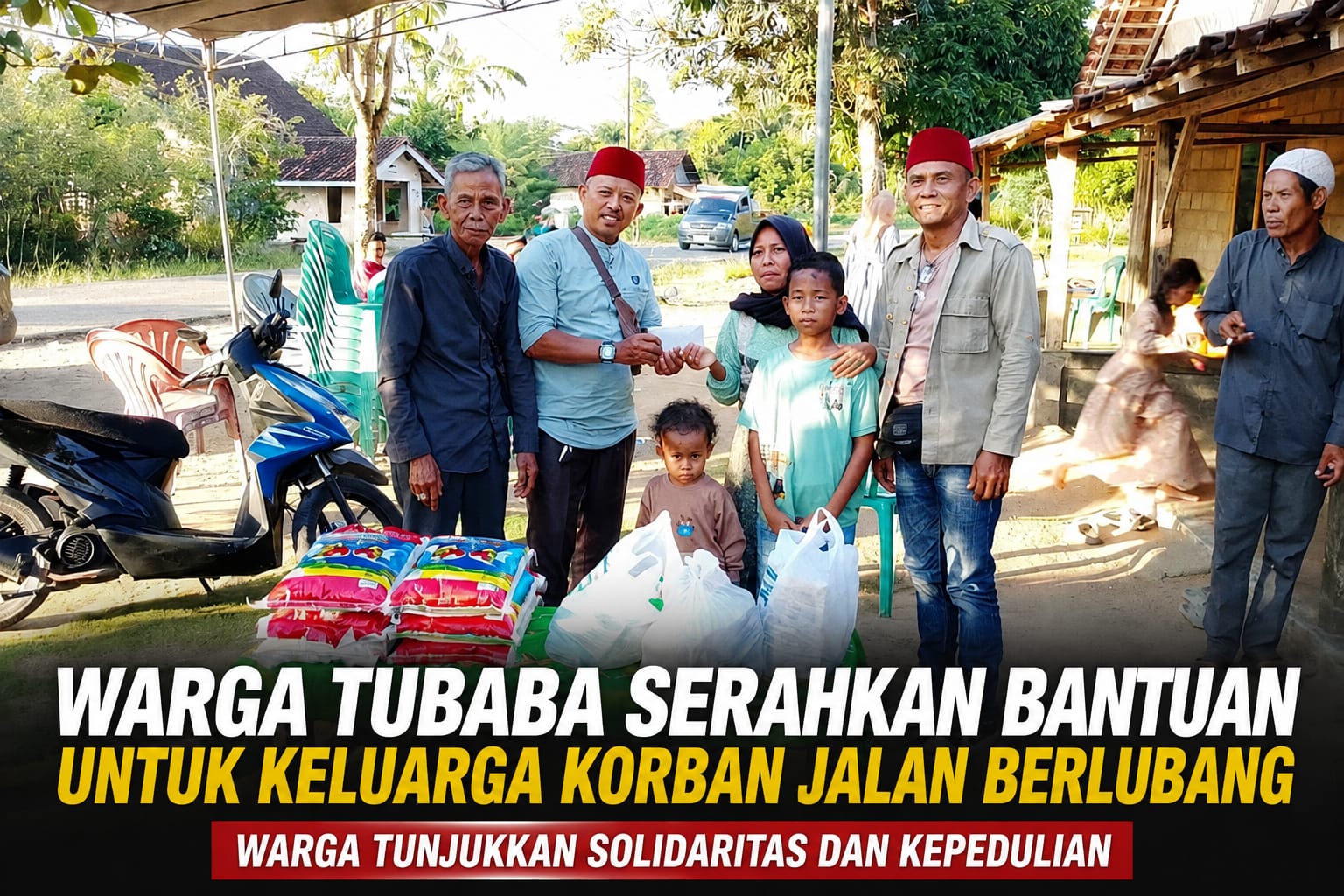 Korban Jalan Berlubang di Tubaba, Keluarga Karim Terima Bantuan