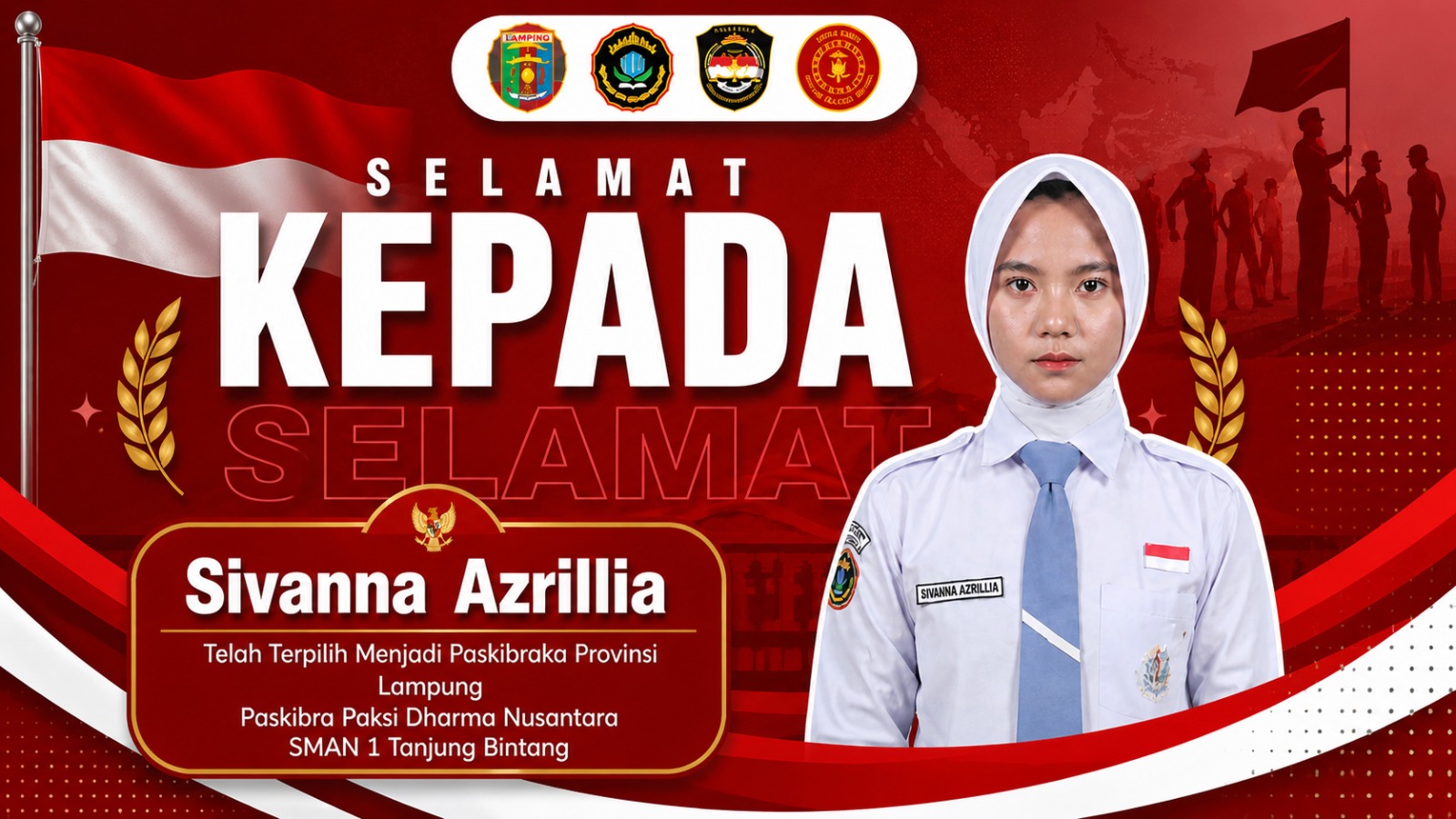 Paskibraka Sivanna Azrillia Lolos Tingkat Provinsi