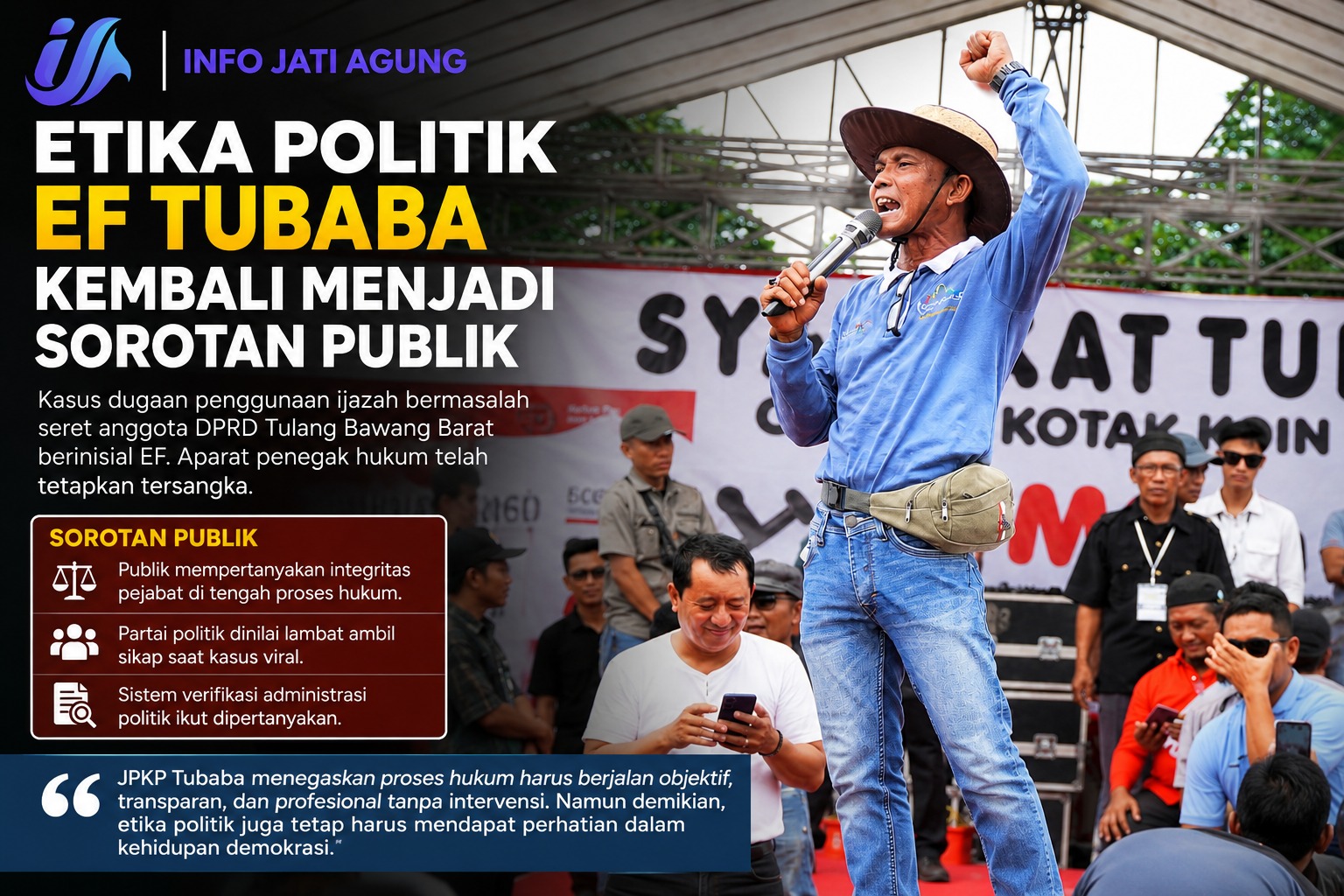 Etika Politik EF Tubaba Haruskah Tunggu Vonis?
