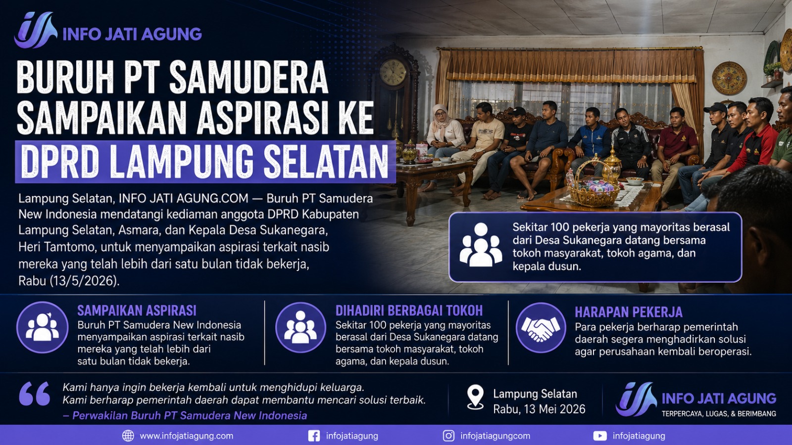 Buruh PT Samudera Minta Perusahaan Dibuka Kembali